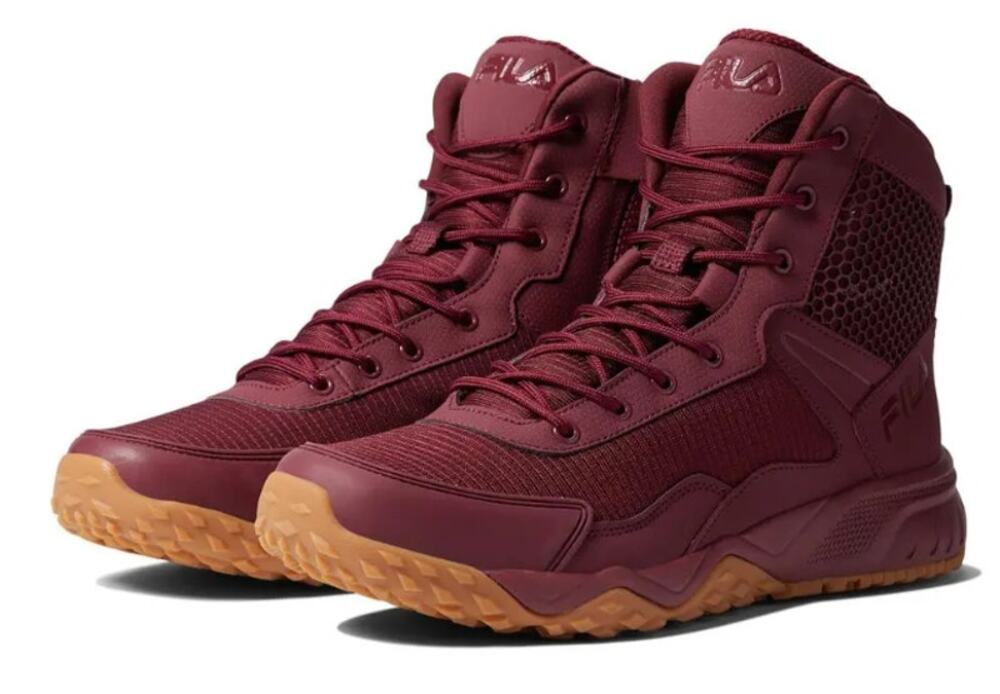 FILA Mens Chastizer Boots Size 11.5 EU 45 Red Tawn Gum Leather NIB